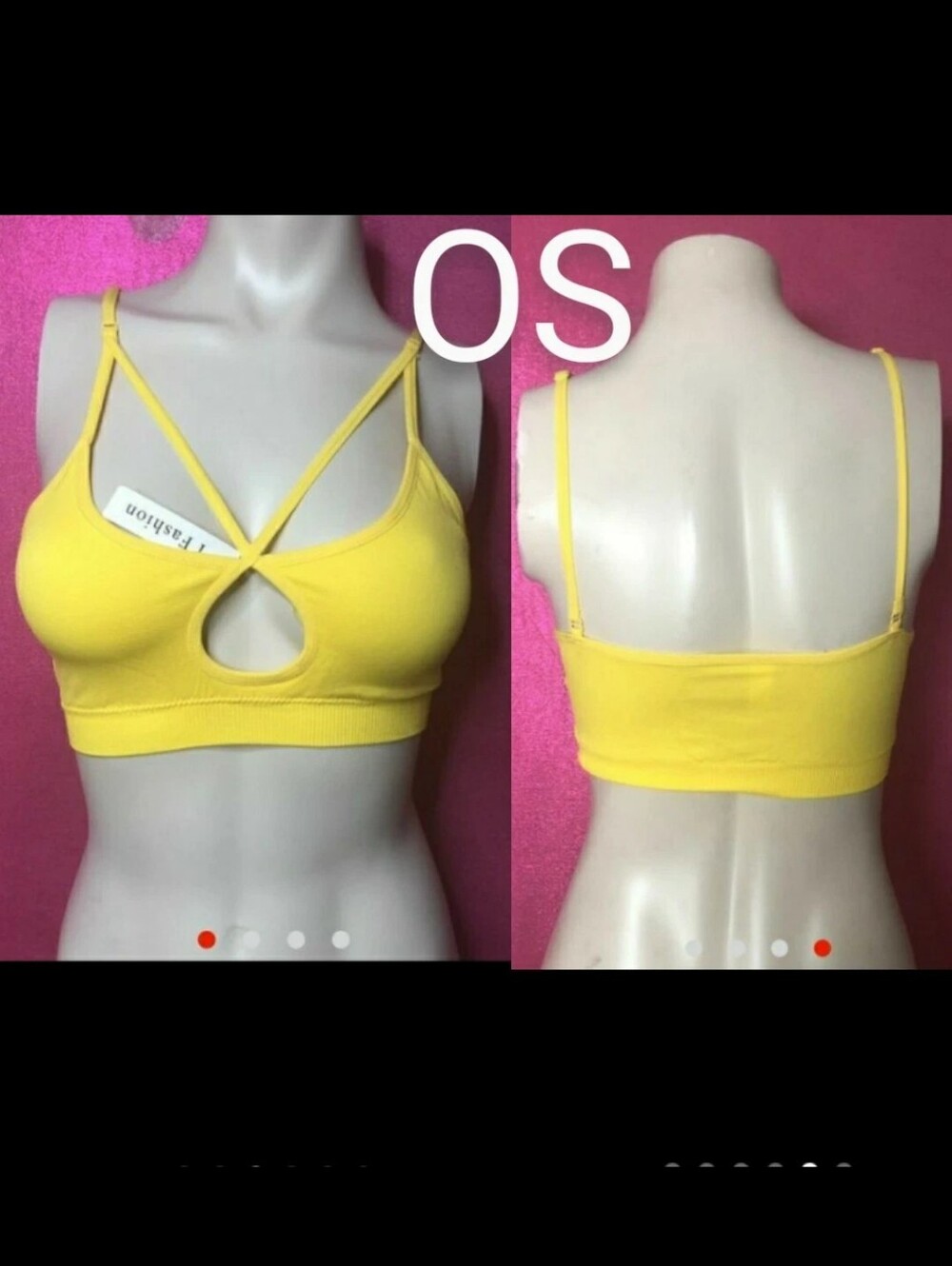 🆕New Fashion Sexy Yellow Spandex Bralette Top   Size OS